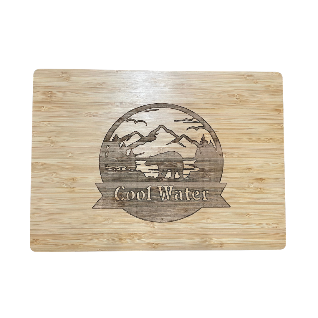 Engraved Bamboo Cutting Board – Custom Logo Design | 14” x 10”