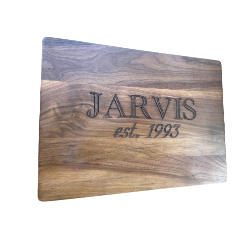 Engraved Walnut Cutting Board – Wedding Gift with Last Name & Established Year (14x10")