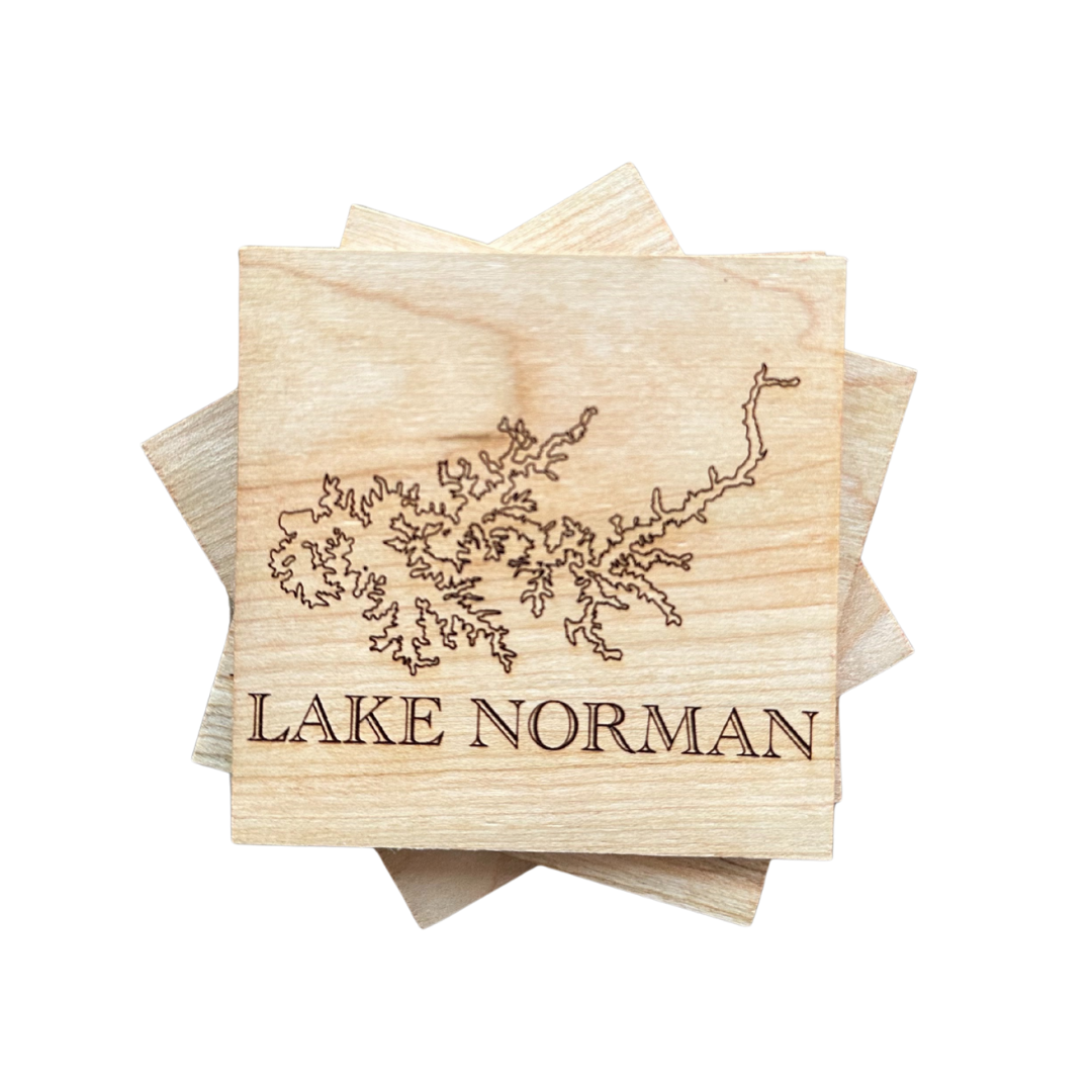 Handcrafted Coasters Cherry Set – Lake Norman Engraving Set of 4