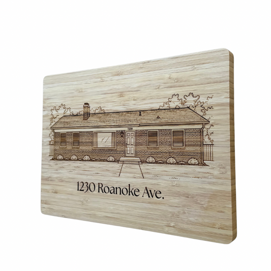 House Warming Custom Engraved Bamboo Cutting Board – (14″ x 10″)