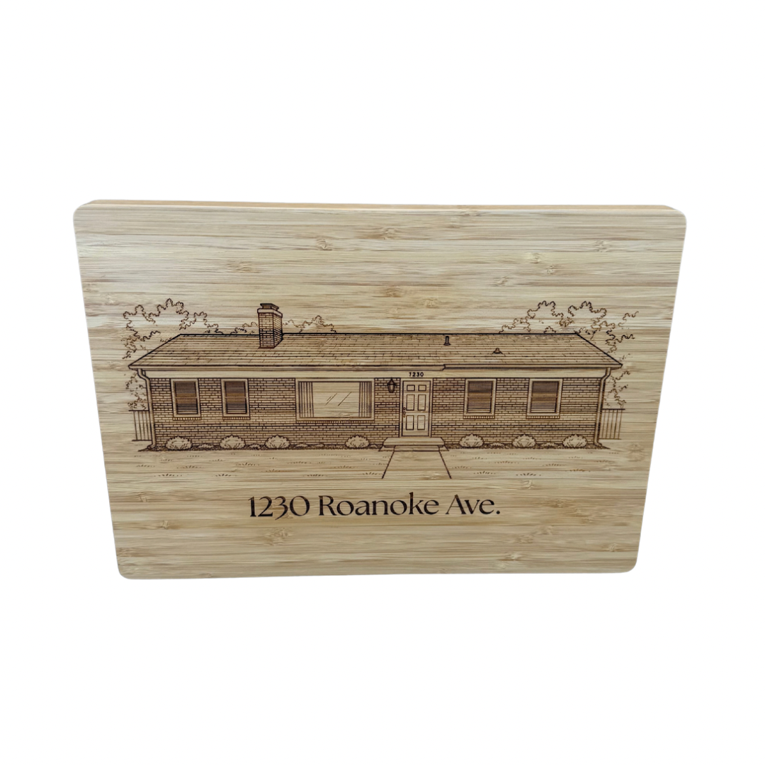 House Warming Custom Engraved Bamboo Cutting Board – (14″ x 10″)