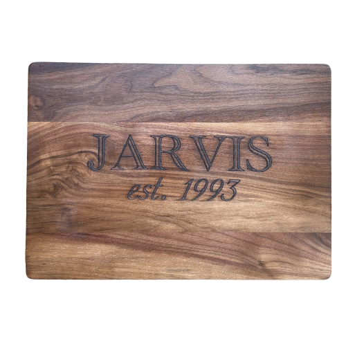 Engraved Walnut Cutting Board – Wedding Gift with Last Name & Established Year (14x10")