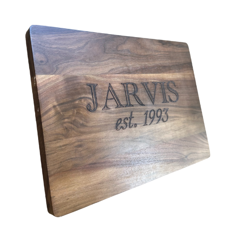 Engraved Walnut Cutting Board – Wedding Gift with Last Name & Established Year (14x10")
